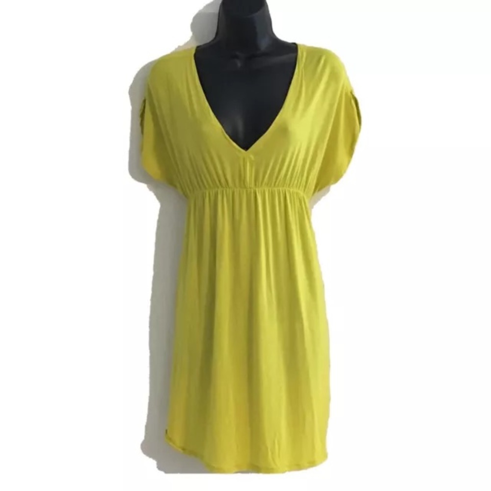 Kavu S More or Dress short split tee shirt dolman athletic knit yellow